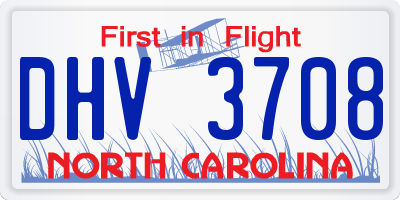 NC license plate DHV3708