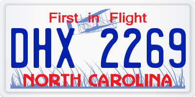 NC license plate DHX2269