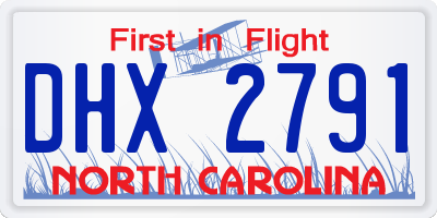 NC license plate DHX2791