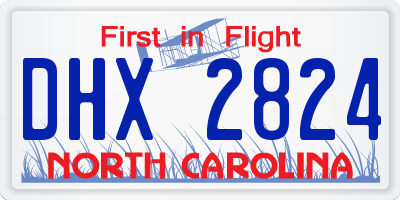 NC license plate DHX2824