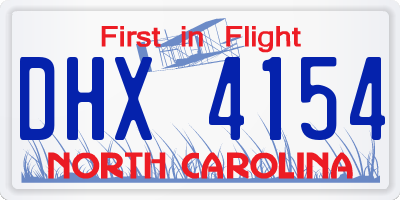 NC license plate DHX4154