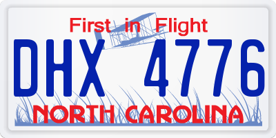 NC license plate DHX4776
