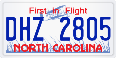 NC license plate DHZ2805
