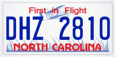 NC license plate DHZ2810