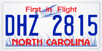 NC license plate DHZ2815