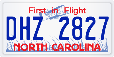 NC license plate DHZ2827