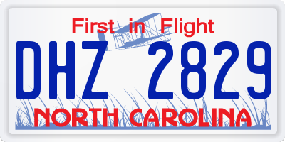 NC license plate DHZ2829