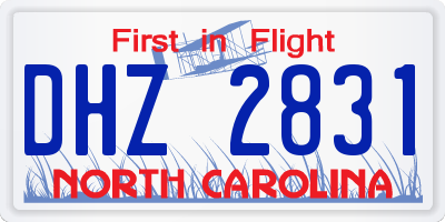NC license plate DHZ2831