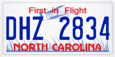 NC license plate DHZ2834