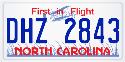 NC license plate DHZ2843