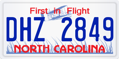 NC license plate DHZ2849