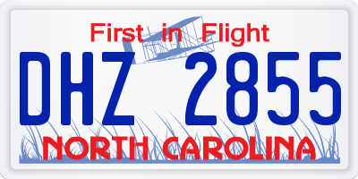 NC license plate DHZ2855