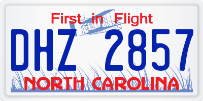 NC license plate DHZ2857