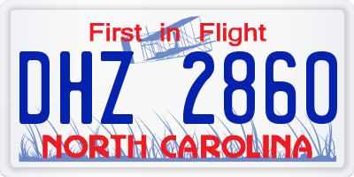 NC license plate DHZ2860