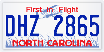 NC license plate DHZ2865