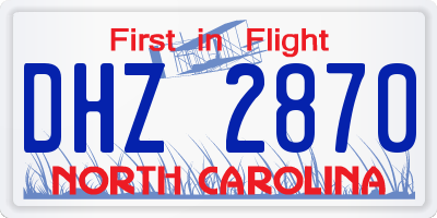 NC license plate DHZ2870