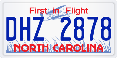 NC license plate DHZ2878