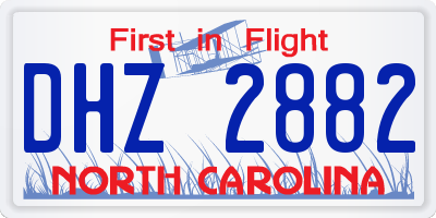 NC license plate DHZ2882