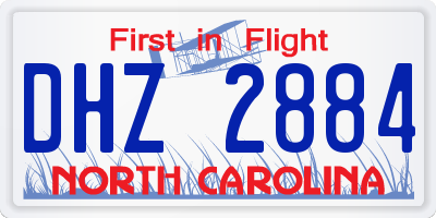 NC license plate DHZ2884