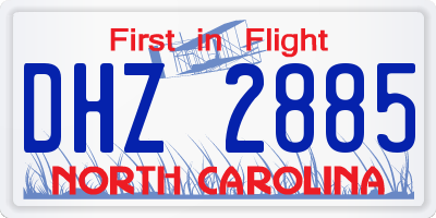 NC license plate DHZ2885