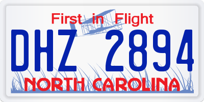NC license plate DHZ2894