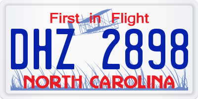 NC license plate DHZ2898