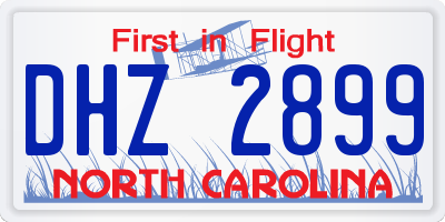 NC license plate DHZ2899
