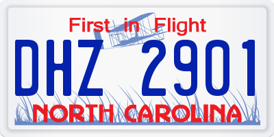 NC license plate DHZ2901