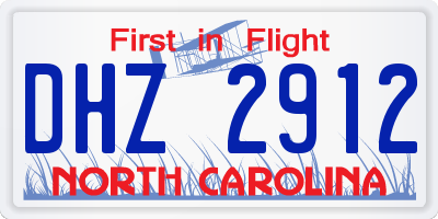 NC license plate DHZ2912
