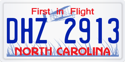 NC license plate DHZ2913