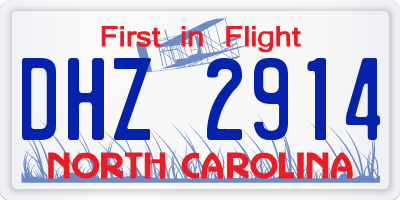 NC license plate DHZ2914