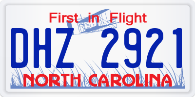 NC license plate DHZ2921