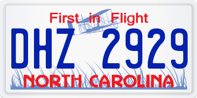NC license plate DHZ2929