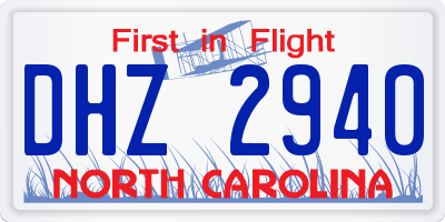 NC license plate DHZ2940