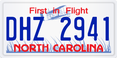 NC license plate DHZ2941