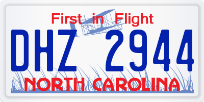 NC license plate DHZ2944