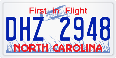 NC license plate DHZ2948