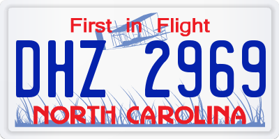 NC license plate DHZ2969