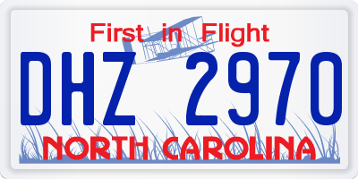 NC license plate DHZ2970