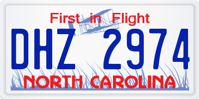 NC license plate DHZ2974
