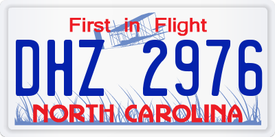 NC license plate DHZ2976