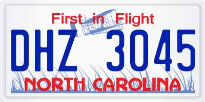 NC license plate DHZ3045