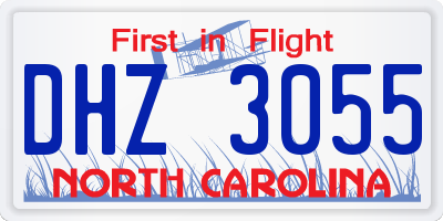 NC license plate DHZ3055