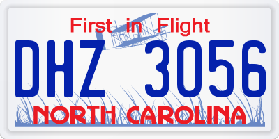 NC license plate DHZ3056