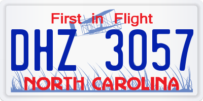 NC license plate DHZ3057