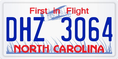 NC license plate DHZ3064