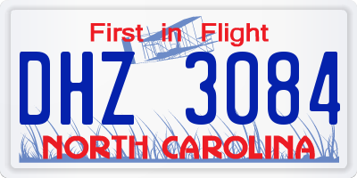 NC license plate DHZ3084