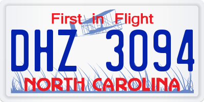 NC license plate DHZ3094