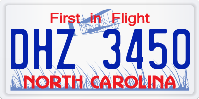 NC license plate DHZ3450