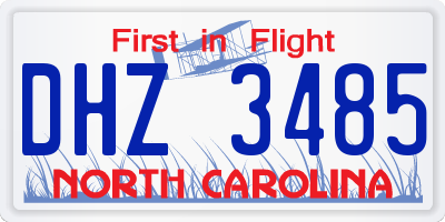 NC license plate DHZ3485